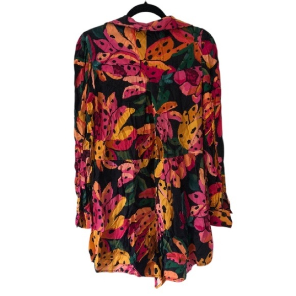 Farm Rio Tropical Flor de Banana Print Long Sleeve Romper Women's - Picture 6 of 13